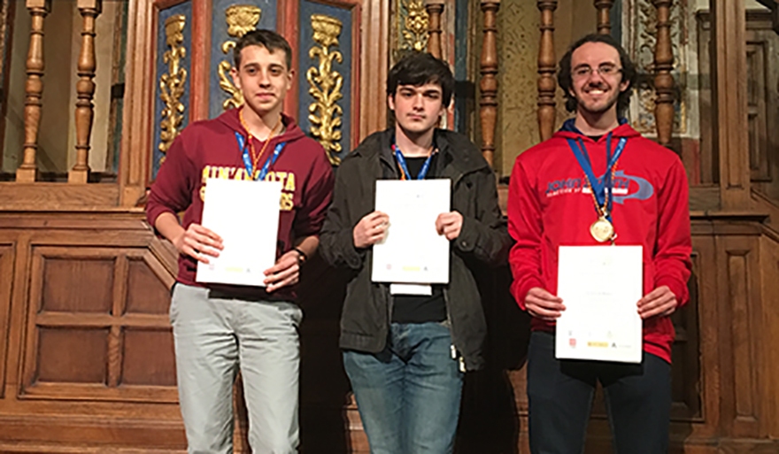 alumnos sevillanos en la Fase Nacional de la Olimpiada en marzo pasado. Jaime Benavent es el de la izquierda