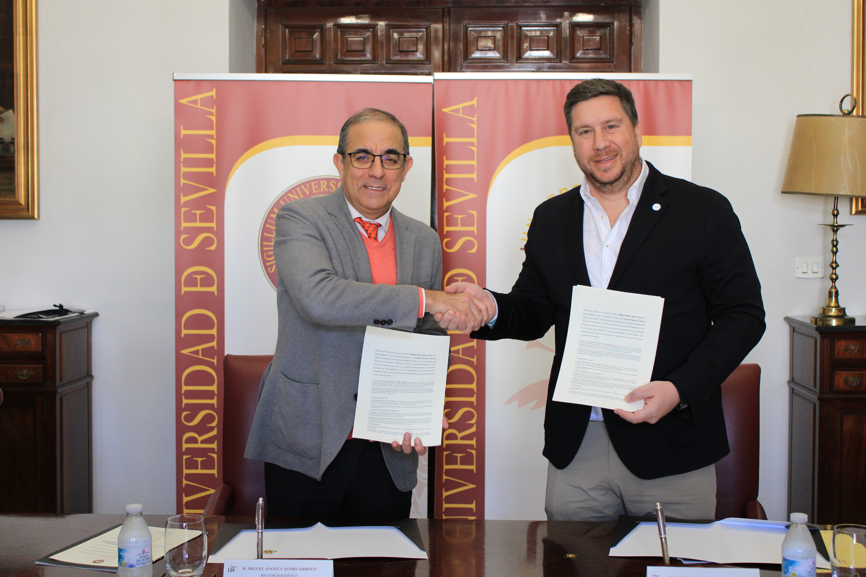 El rector Miguel Ángel Castro y Gonzalo Romero, director de Educación de Google para España