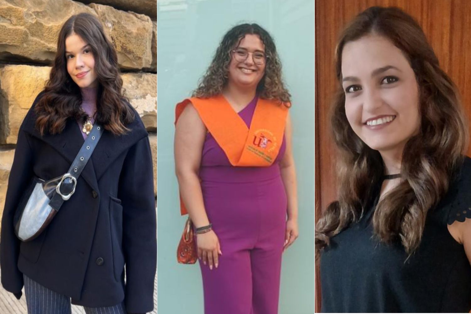 Mosaico con las premiadas: Rocío López Ayora, Estrella Romero Canseco y Roxana Fernández Pérez