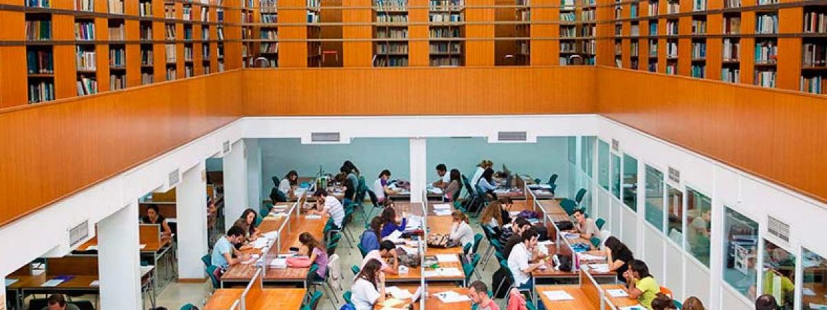 Estudiantes en biblioteca